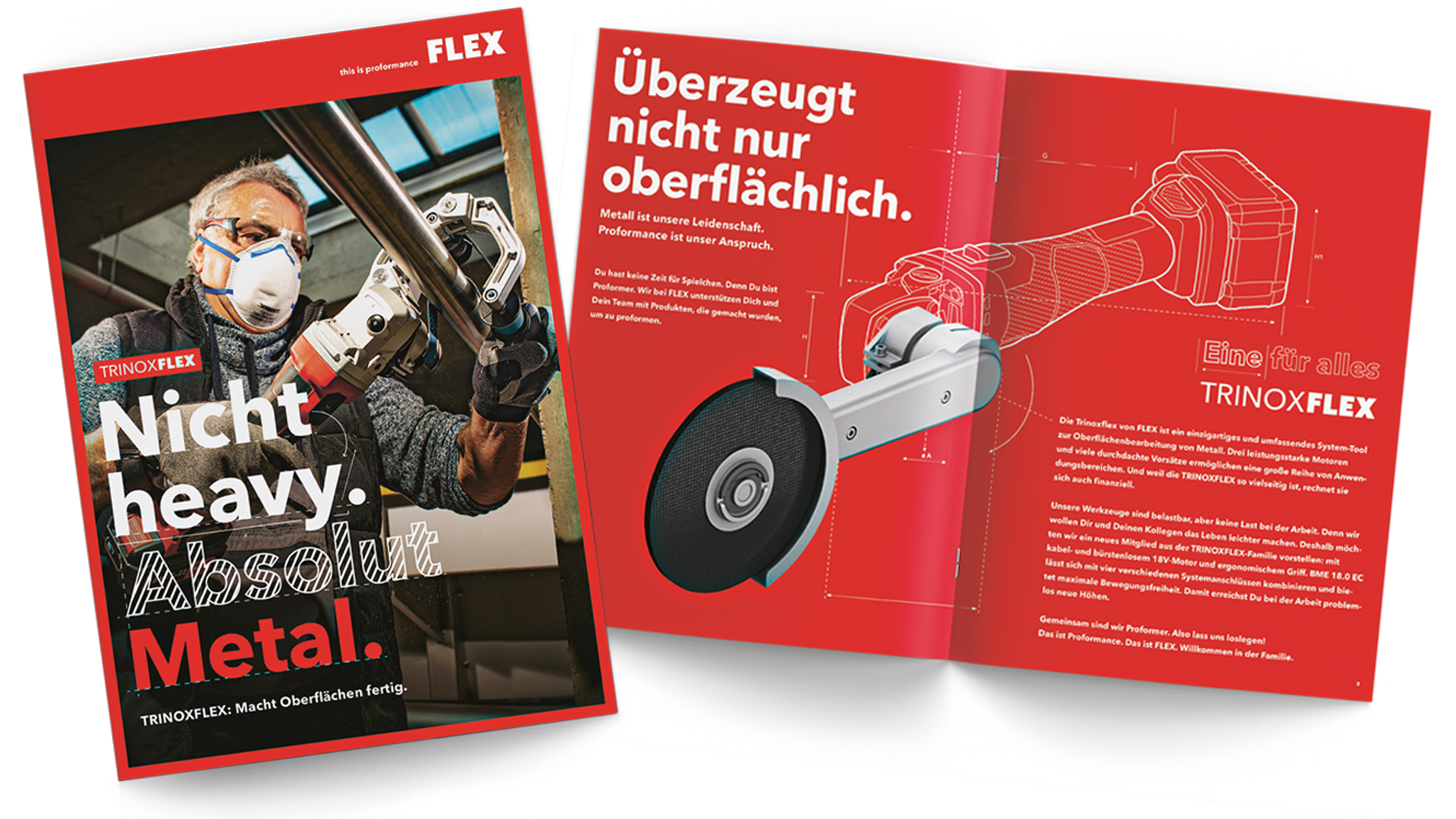 Bild von Magazin mit Inhalten über die Marke Flex